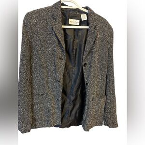 Villager Black and Gray Tweed Blazer Jacket